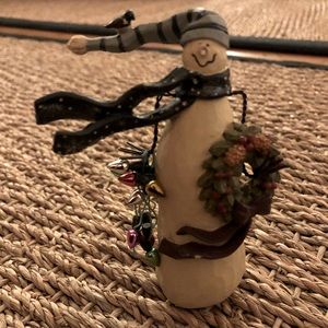 Snowman w/scarf & 2 Wooden Deer/sold together $15